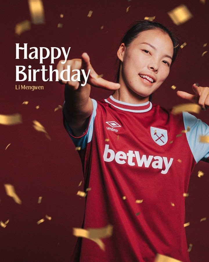  李夢雯30歲生日，西漢姆聯女足發布海報送上生日祝福