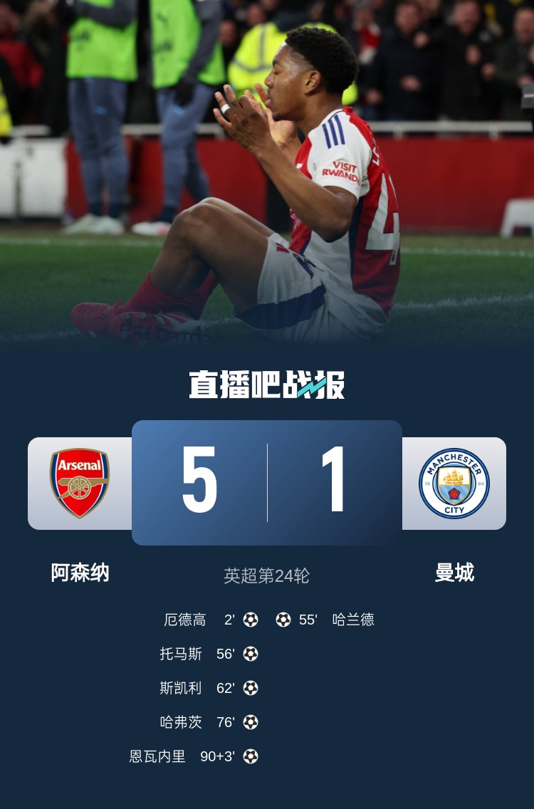  硬氣槍手無畏強敵！阿森納本賽季5-1碾壓曼城，3-0完勝皇馬